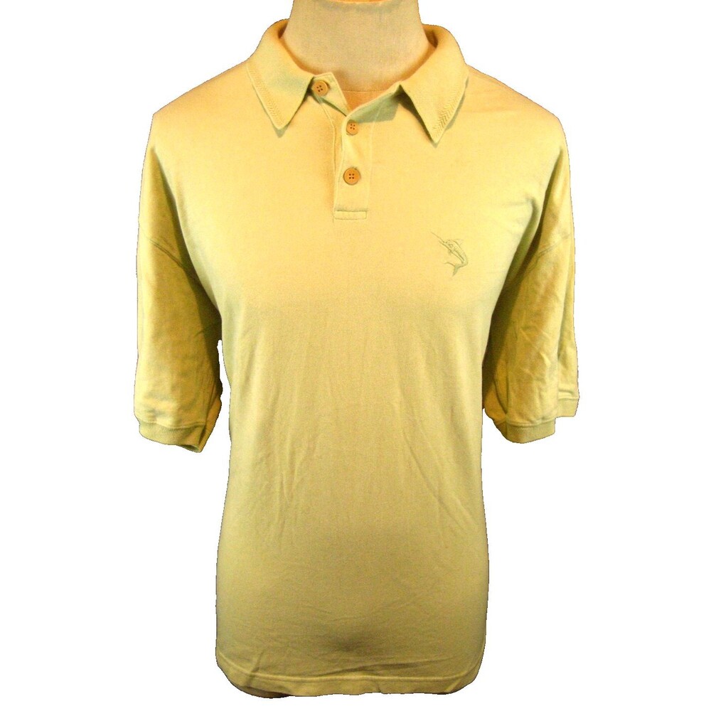 Mens Original Island Sport Tan SS Cotton Golf Casual Shirt sz Lg